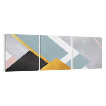 Obraz na płótnie 90x30 - Geometryczne Elementy - geometryczne kształty, elementy złota