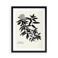 Plakat w ramie 50x70 - Szept kwiatowej wyobraźni - czarno biała grafika, roślinność - rama czarna