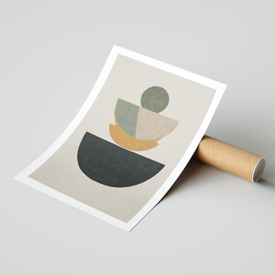 Plakat bez ramy 40x50 - Podróżne Refleksyjne Odbicia - abstrakcyjny obraz, kolory ciepłe