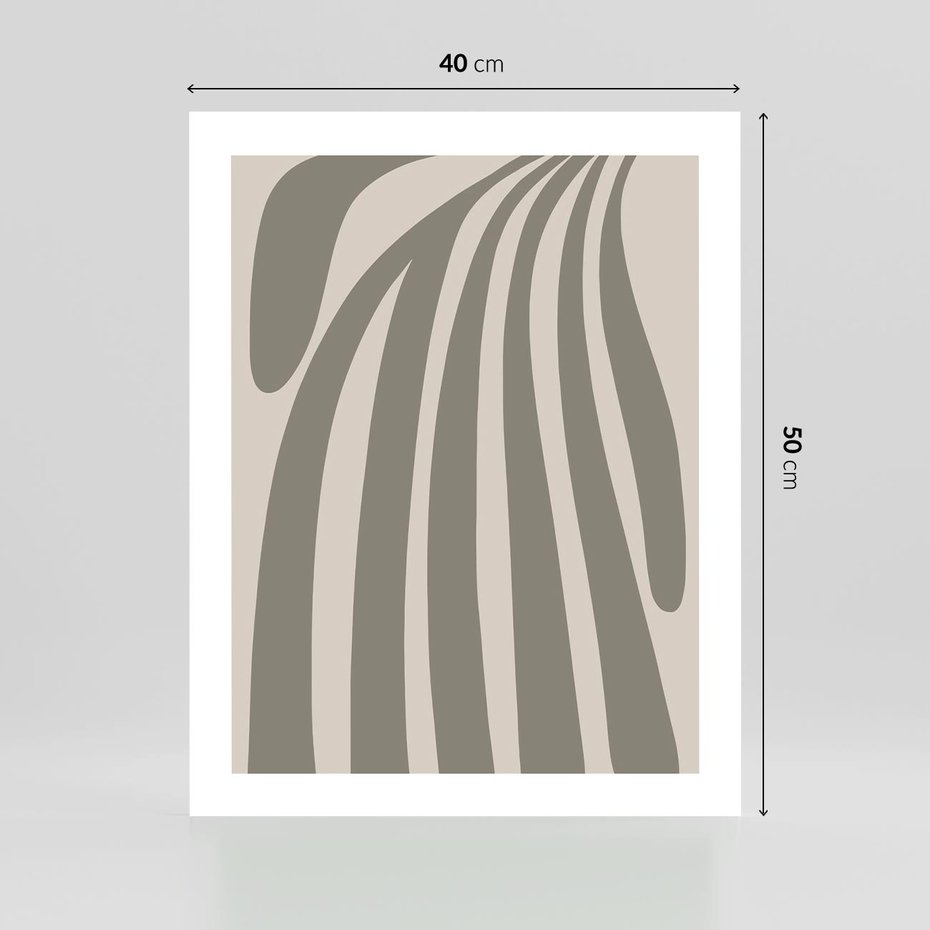 Plakat bez ramy 40x50 - Beżowa Delikatność - nowoczesna sztuka, plakat modern