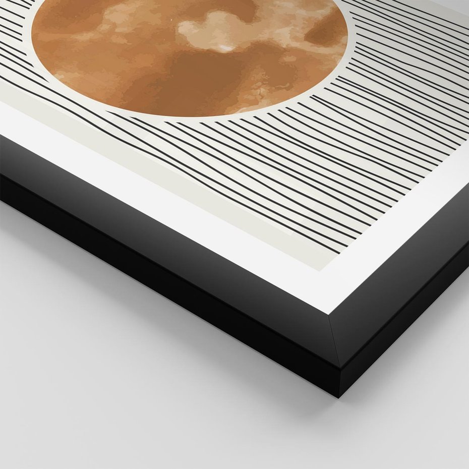 Plakat w ramie 30x40 - Eteryczne Krągłe Echa - boho obraz, geometria - rama czarna