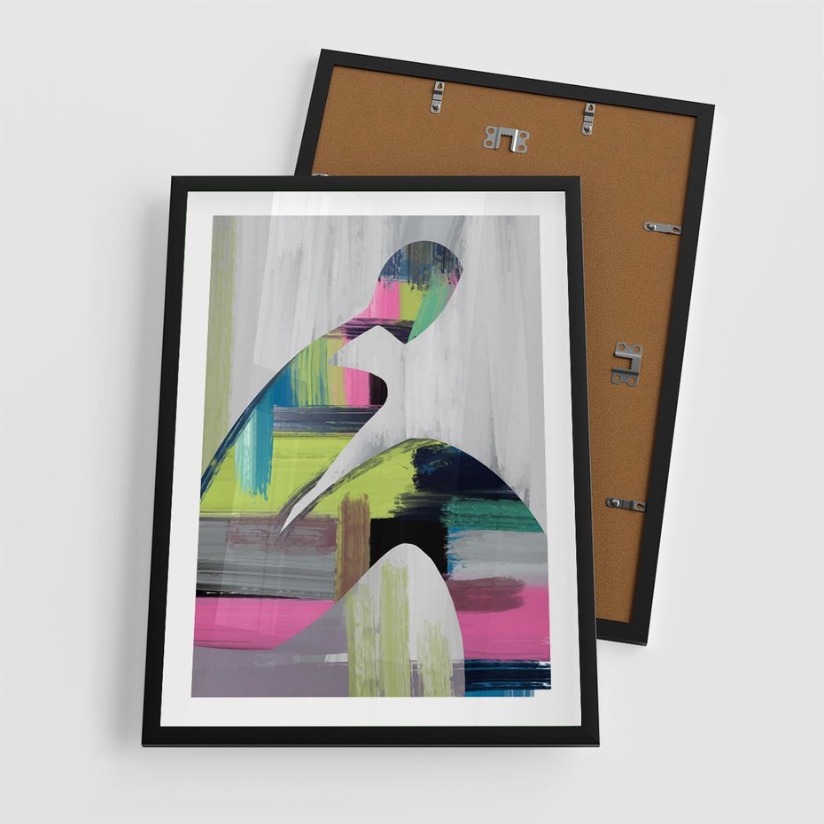 Plakat w ramie 50x70 - Impulsy Marzeń - abstrakcyjna sztuka, nowoczesny obraz - rama czarna