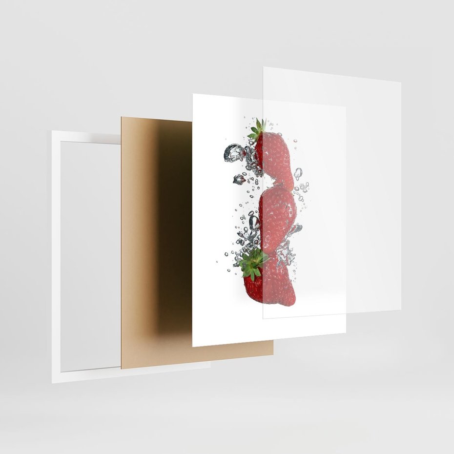 Plakat w ramie 40x50 - Aromatyczne truskawki w pełnym rozkwicie - truskawki, owoce - rama biała