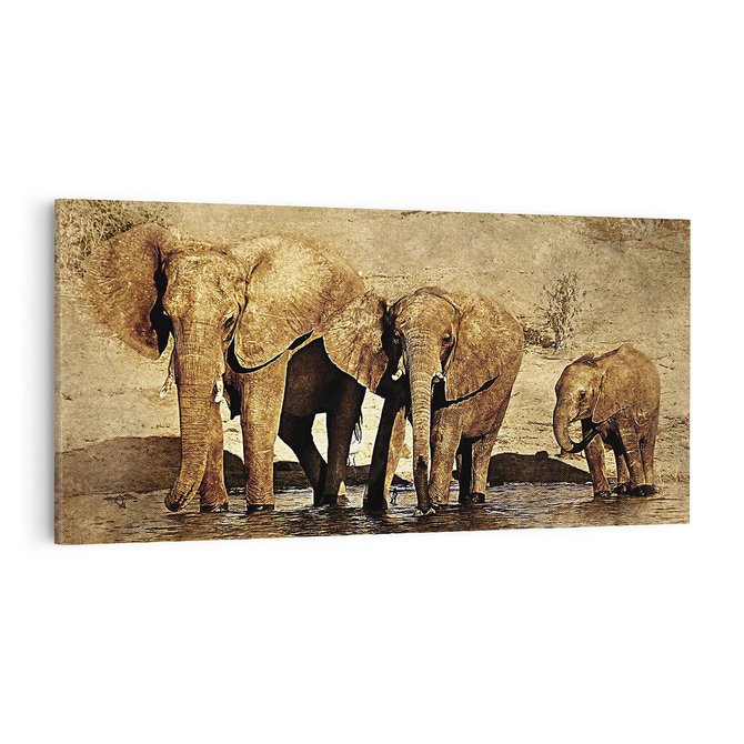 Obraz na płótnie 100x50 - Sztuka abstrakcyjna: Słonie - słonie, sztuka