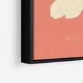 Obraz w ramie 50x70 - Malowane Kolorowe Echa - minimalistyczna grafika, biały kwiat na różowym tle - rama czarna