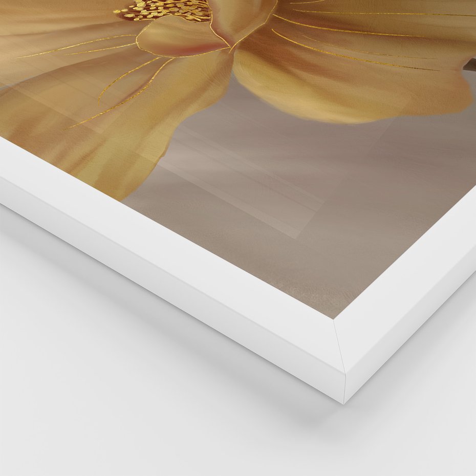 Zestaw obrazy w ramie 50x70 galeria - Kwiaty, jak, obraz, olejny, złoto - rama biała