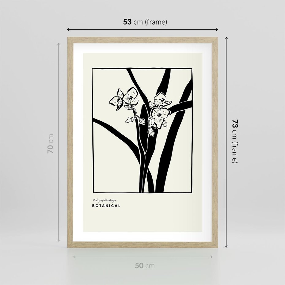 Plakat w ramie 50x70 - Symfonia kwiatowej ekspresji - kwiat, grafika - rama drewno
