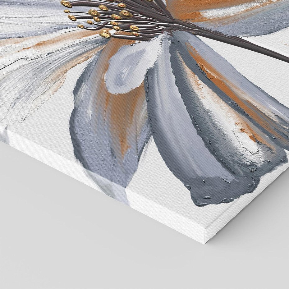 Obraz na płótnie 50x70 - Olejne kwiaty - wyraz emocji - kwiaty, malowane