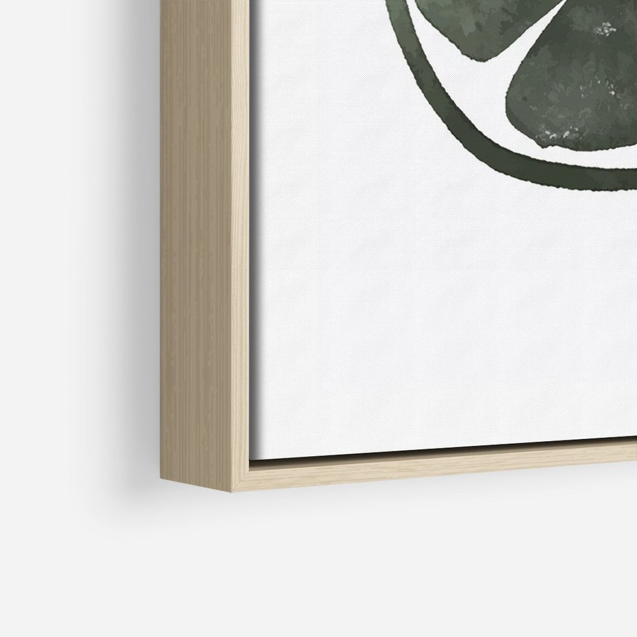 Obraz w ramie 80x120 - Cytrynowe Echo - minimalistyczny plakat, cytryna - rama drewno