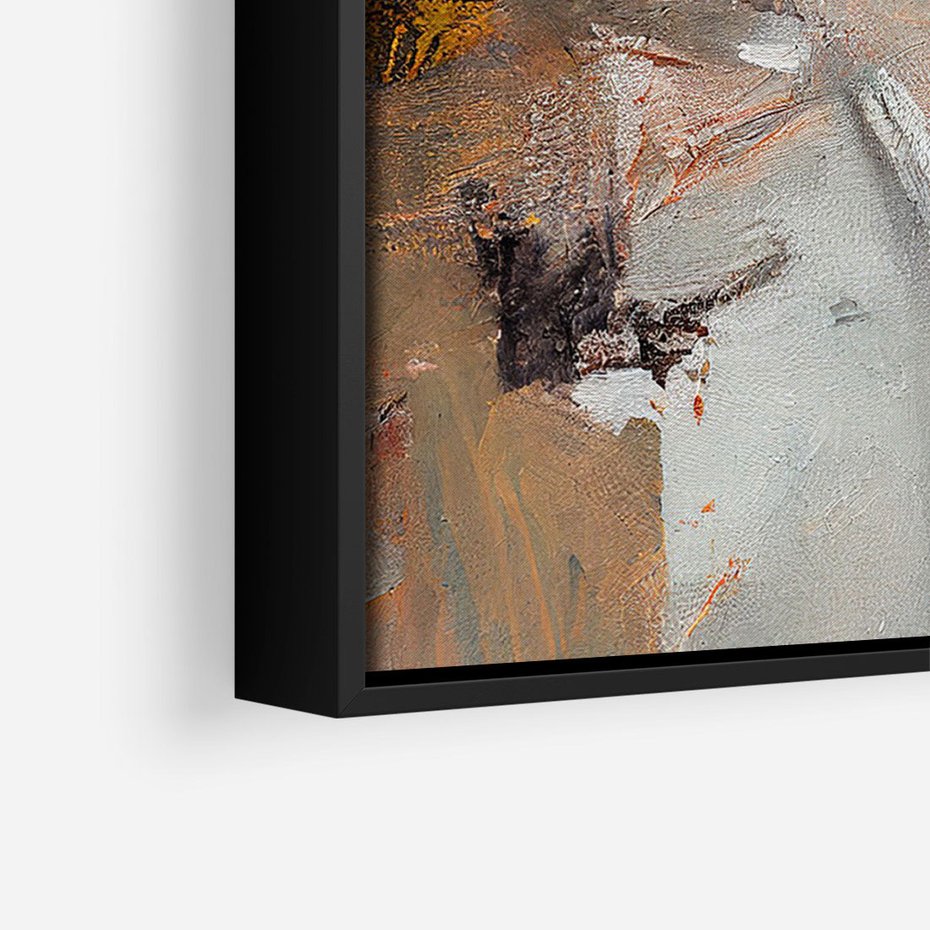 Obraz w ramie 50x70 - Taniec księżycowego pyłu - abstrakcja, tekstury farb - rama czarna