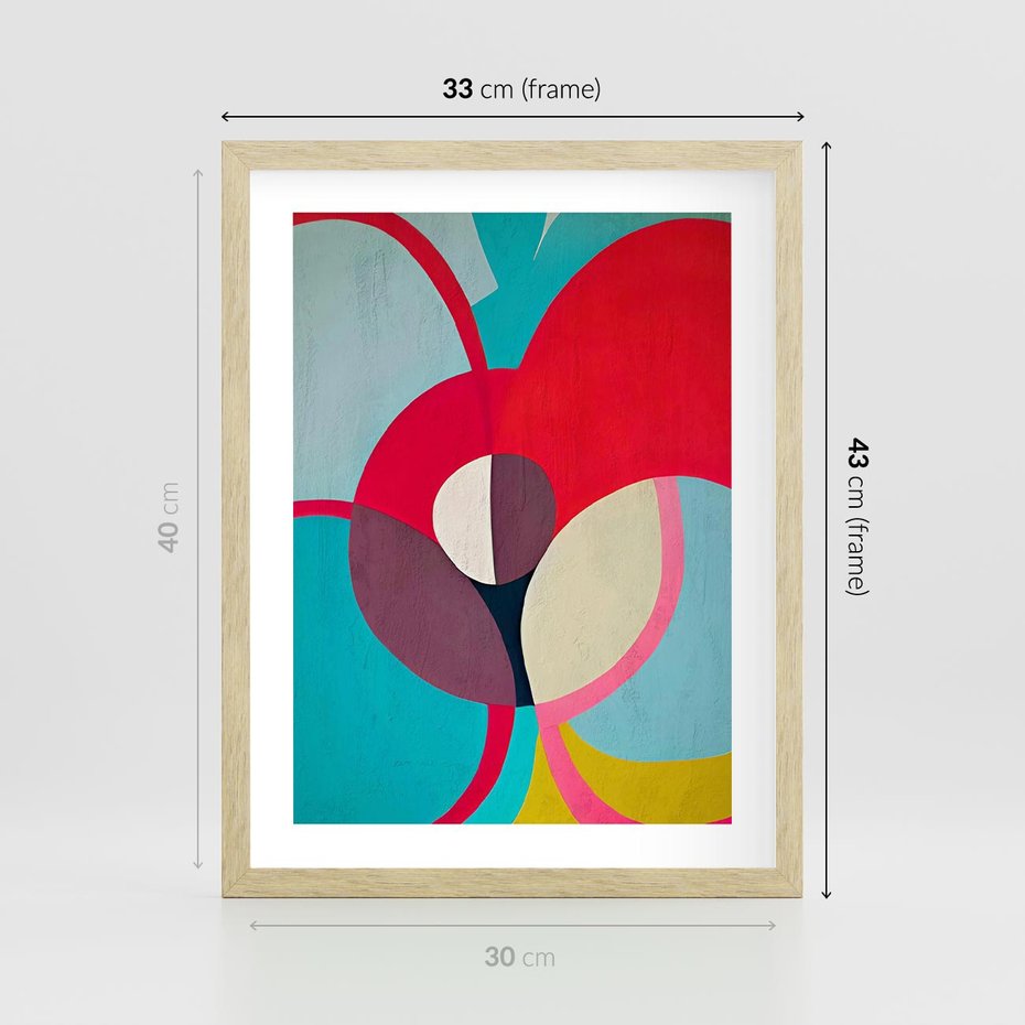 Plakat w ramie 30x40 - Kolorowe Odsłony Inspiracji - abstrakcyjny obraz, olejny - rama drewno