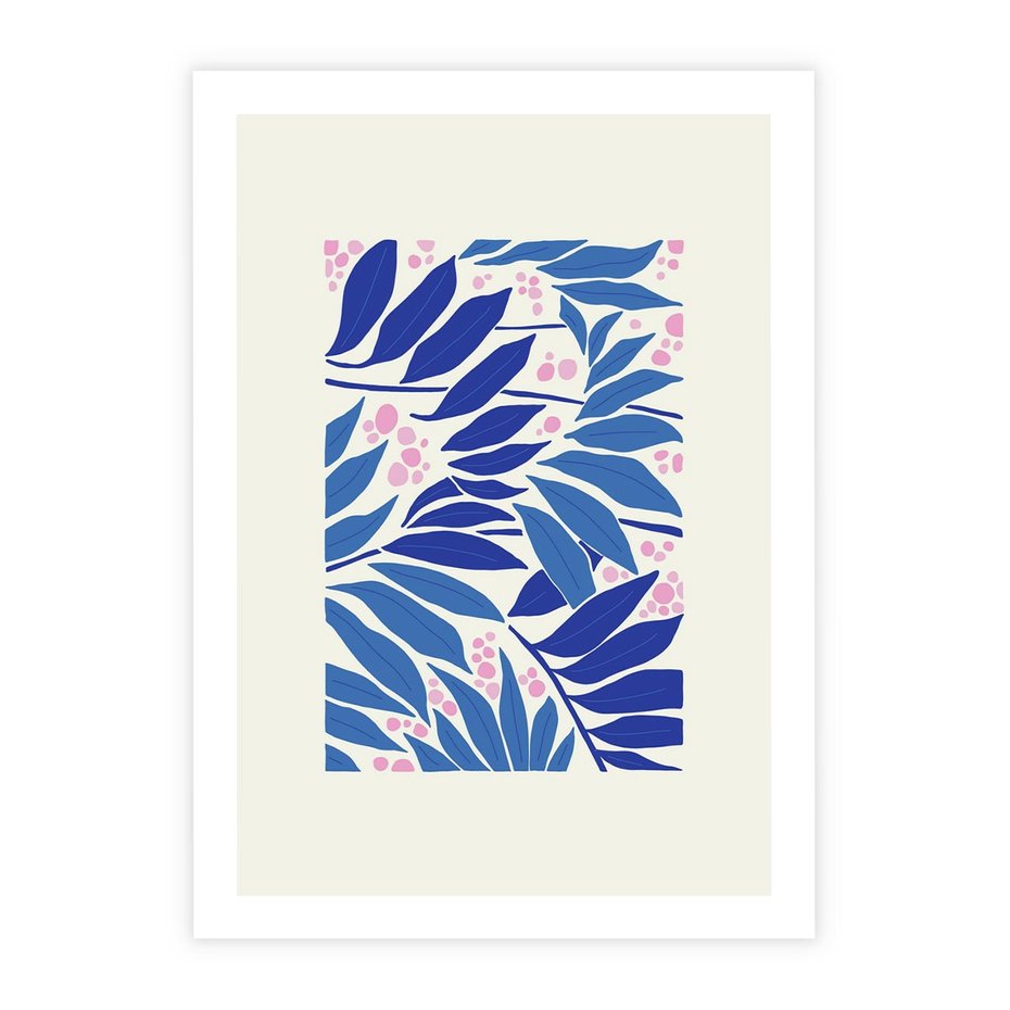 Plakat bez ramy 21x30 - Kolorowy Wir - liściasta kompozycja, nowoczesny plakat