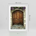 Plakat w ramie 50x70 - Tajemnicze stare drzwi - stare, drzwi - rama biała