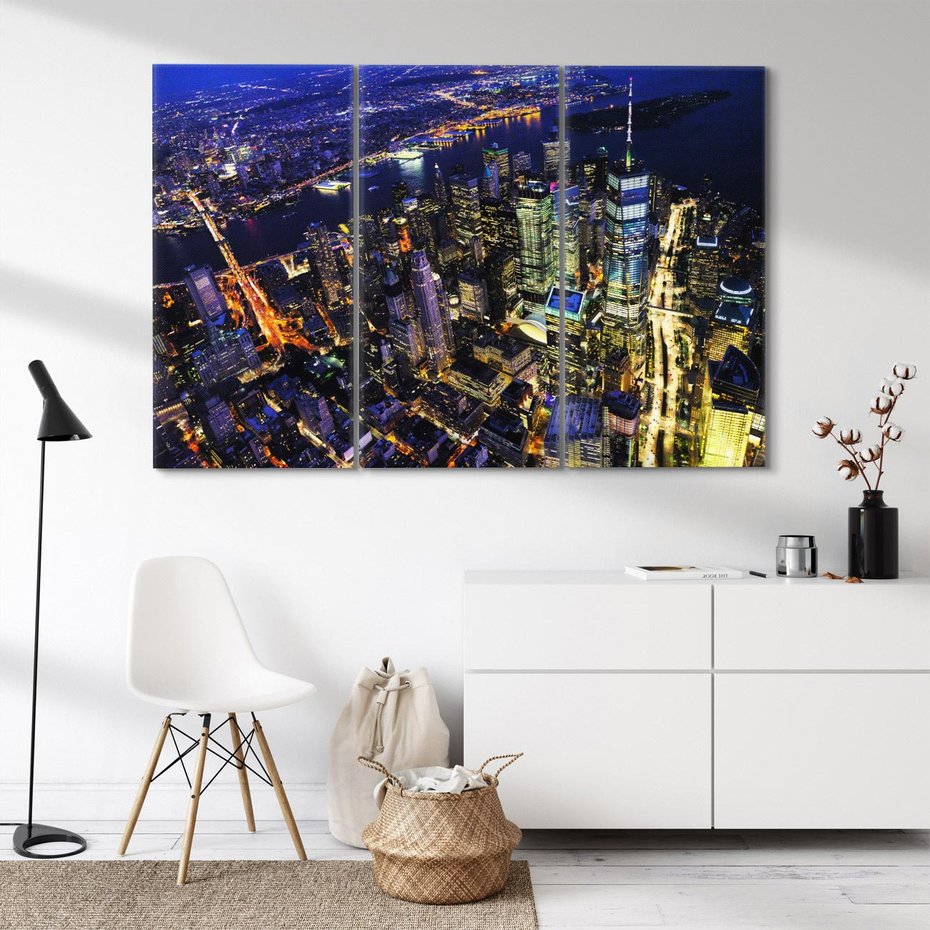 Obraz na płótnie 120x80 - Nocne miasto w USA: Niezwykłe światła - miasto, noc