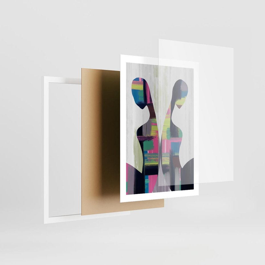 Plakat w ramie 50x70 - Nowa Era - abstrakcyjny plakat, nowoczesna sztuka - rama biała