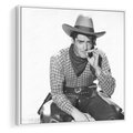 Obraz w ramie 80x80 - Dziki Zachód - retro zdjęcie, czarno białe - rama biała