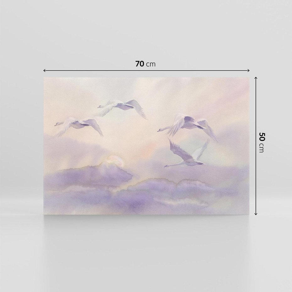 Obraz na płótnie 70x50 - Ruchoma cisza widzenia - akwarela, subtelene