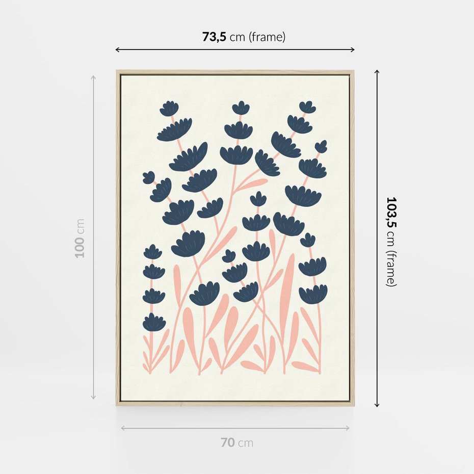 Obraz w ramie 70x100 - Migotliwe Kształty - kwiaty, rośliny - rama drewno