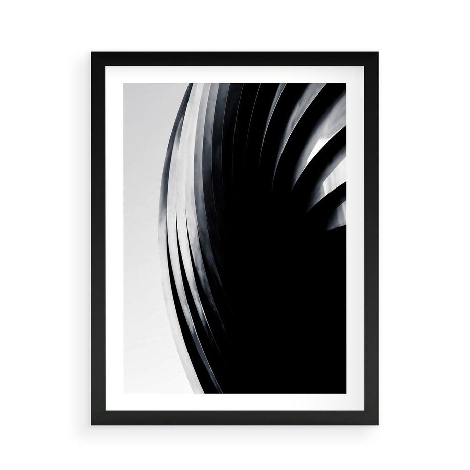 Plakat w ramie 50x70 - Awangarda w Kontraście - architektura, nowoczesne formy - rama czarna
