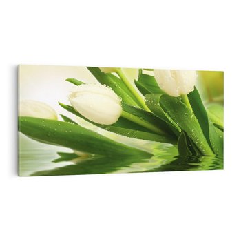 Obraz na płótnie 140x70 - Białe Piękno - białe, tulipany