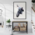 Plakat w ramie 50x70 - Motocykl w ruchu - motor, bike - rama czarna