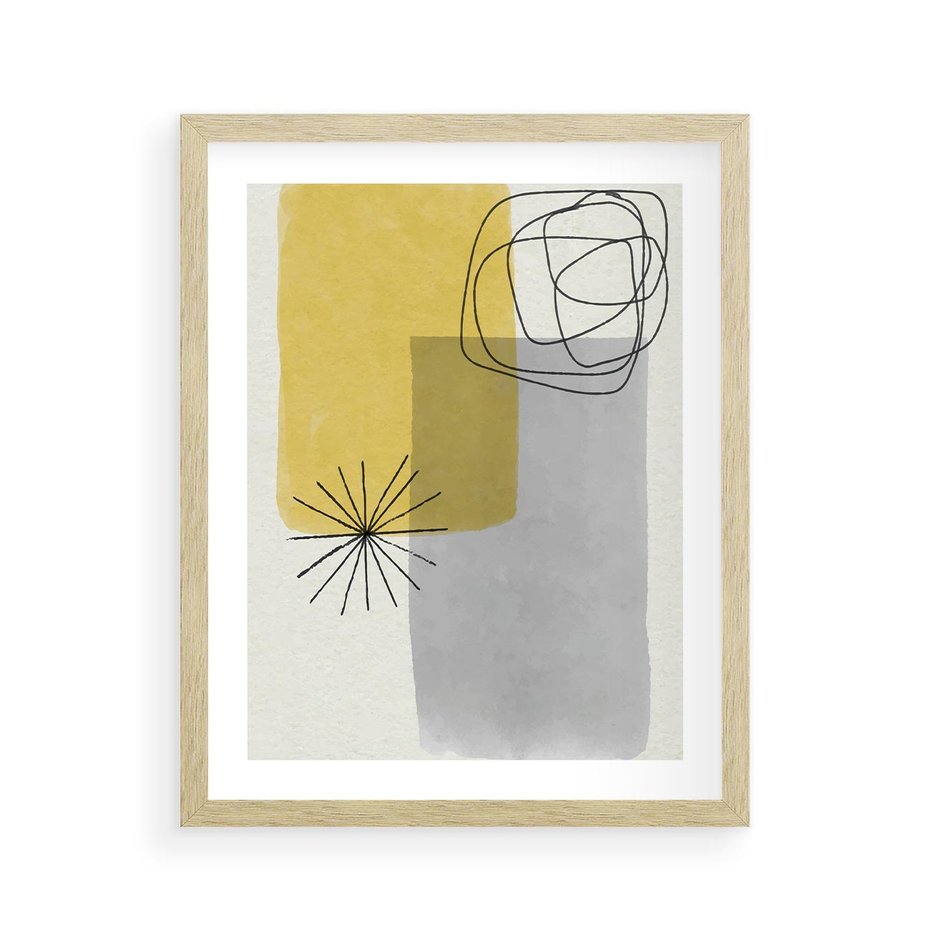 Plakat w ramie 40x50 - Rozbijające Granice Akwarel - abstrakcja, akwarelowe plamy - rama drewno