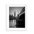 Plakat w ramie 40x50 - Majestatyczny Big Ben w Londynie - Londyn, most - rama biała