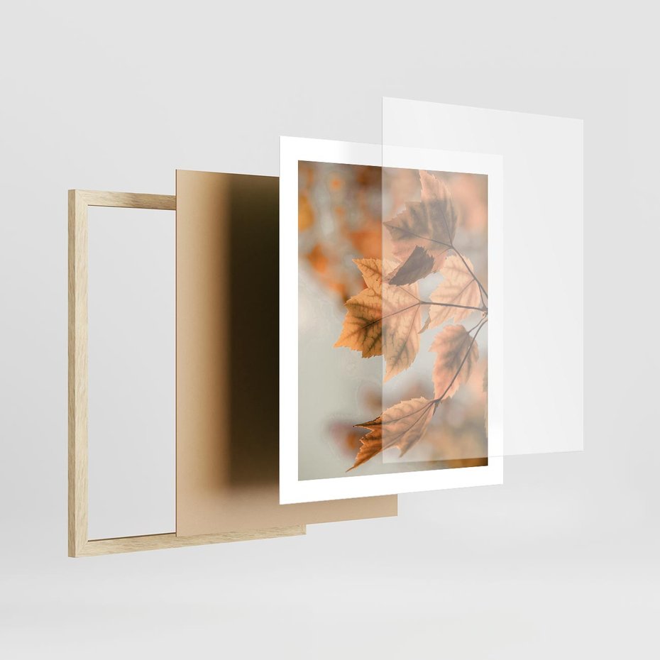 Plakat w ramie 40x50 - Magia Jesieni - liście, jesień - rama drewno