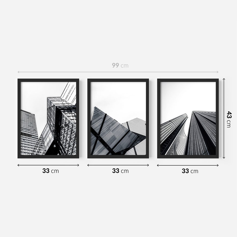 Zestaw obrazy w ramie 30x40 galeria - Architektura, sztuka, nowoczesna - rama czarna