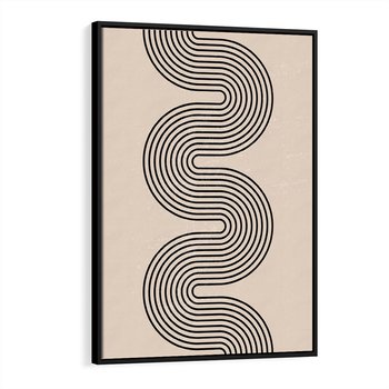 Obraz w ramie 50x70 - Bezgraniczne Odbicia - abstrakcyjne linie, geometria - rama czarna