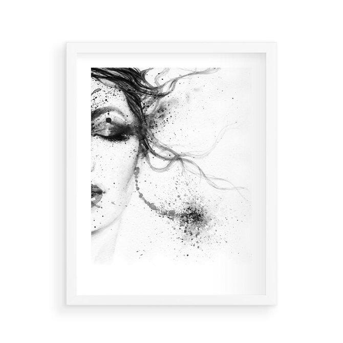 Plakat w ramie 40x50 - Eksplozja Kolorów - akwarela, abstrakcja - rama biała