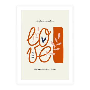 Plakat bez ramy 30x40 - Pastelowa Siła Miłości - miłość, love