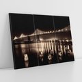 Obraz na płótnie 120x80 - Most nocą nad rzeką - noc, most
