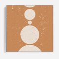 Obraz w ramie 80x80 - Podróżne Echa - mid century styl, nowoczesna grafika - rama biała