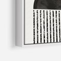 Obraz w ramie 50x50 - Księga Wibracji - abstrakcyjne czarno białe formy, minmalizm - rama biała