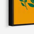 Obraz w ramie 50x70 - Kolorowe Impresje - abstrakcyjna kwiatowa kompozycja, żółte mocne tło - rama czarna