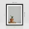 Plakat w ramie 40x50 - Kaktus w Doniczce - minimalizm, kaktur w doniczce - rama czarna