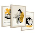 Zestaw obrazy w ramie 30x40 galeria - Fashion, moda, plakaty, sypialnia - rama drewno