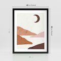Plakat w ramie 40x50 - Księżycowa Refleksja - nowoczesna sztuka, góry - rama czarna