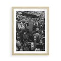 Plakat w ramie 50x70 - Kontrastujące miasto - miasto, biało - rama drewno