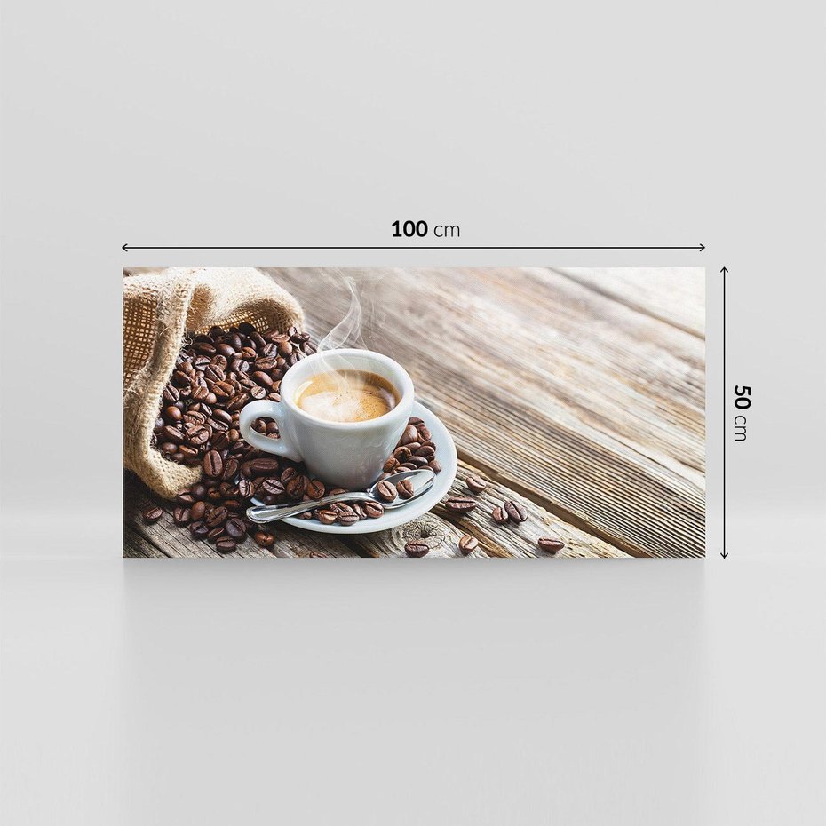 Obraz na płótnie 100x50 - Kawa w filiżance: aromatyczna chwila - kawa, filiżanka