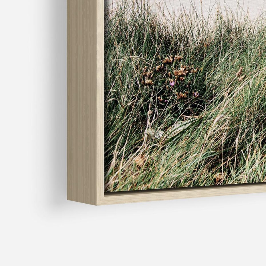 Obraz w ramie 120x80 - Harmonia Natury - widok z wydm, wydmy porośnięte trawami - rama drewno