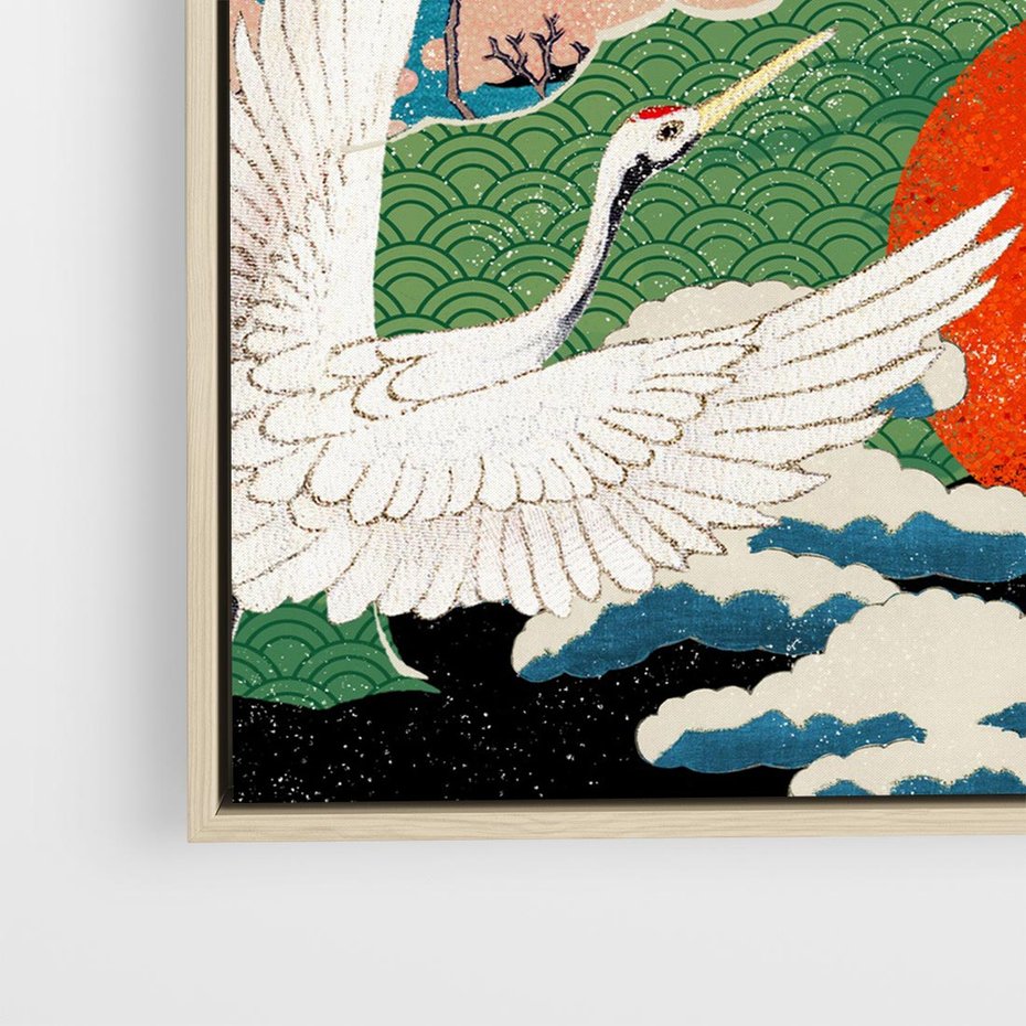 Obraz w ramie 50x50 - Wibracje emocji - sztuka japońska, wyraziste kolory - rama drewno