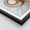 Plakat w ramie 30x40 - Kawa w Perfekcji - kawa w filiżance, cappuccino - rama czarna