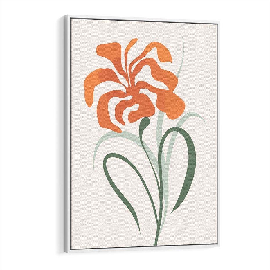 Obraz w ramie 70x100 - Kwiatowe Harmonie - kwiat, sztuka nowoczesna - rama biała