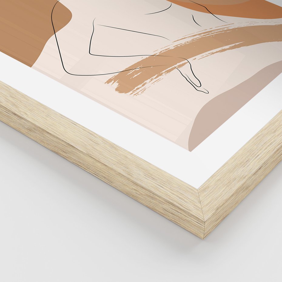 Zestaw obrazy w ramie 50x70 galeria - Kobieta, abstrakcja, one-line, nowoczesny - rama drewno