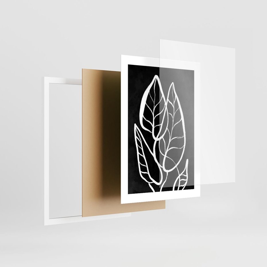 Plakat w ramie 30x40 - Lustrzane Odbicie - mroczna sztuka, minimalizm - rama biała