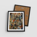 Plakat w ramie 40x50 - Podróżne Wizje Aberracji - abstrakcyjny obraz, mnogość kolorów - rama czarna