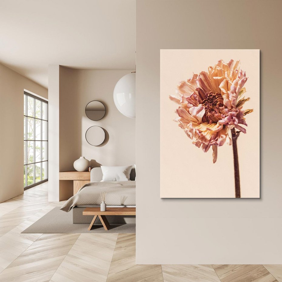 Obraz na płótnie 50x70 - Delikatne piękno - suche, kwiaty