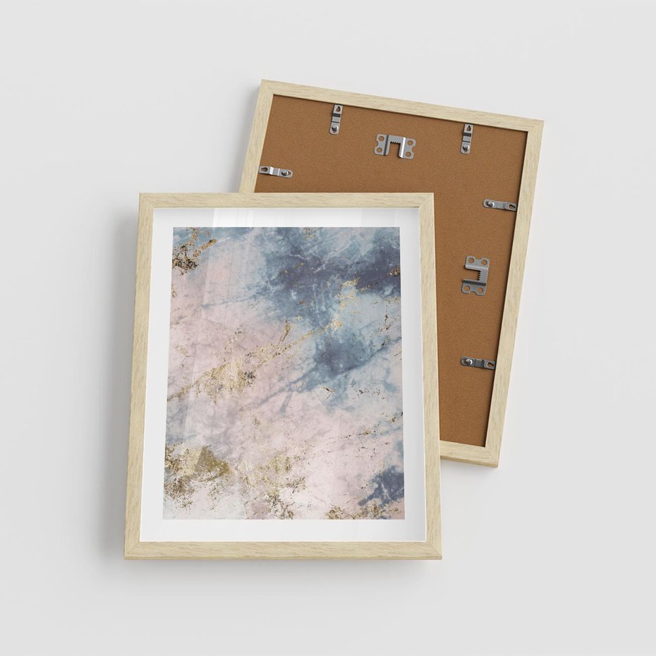 Plakat w ramie 40x50 - Luksusowa Dekoracja - marmur, złoto - rama drewno